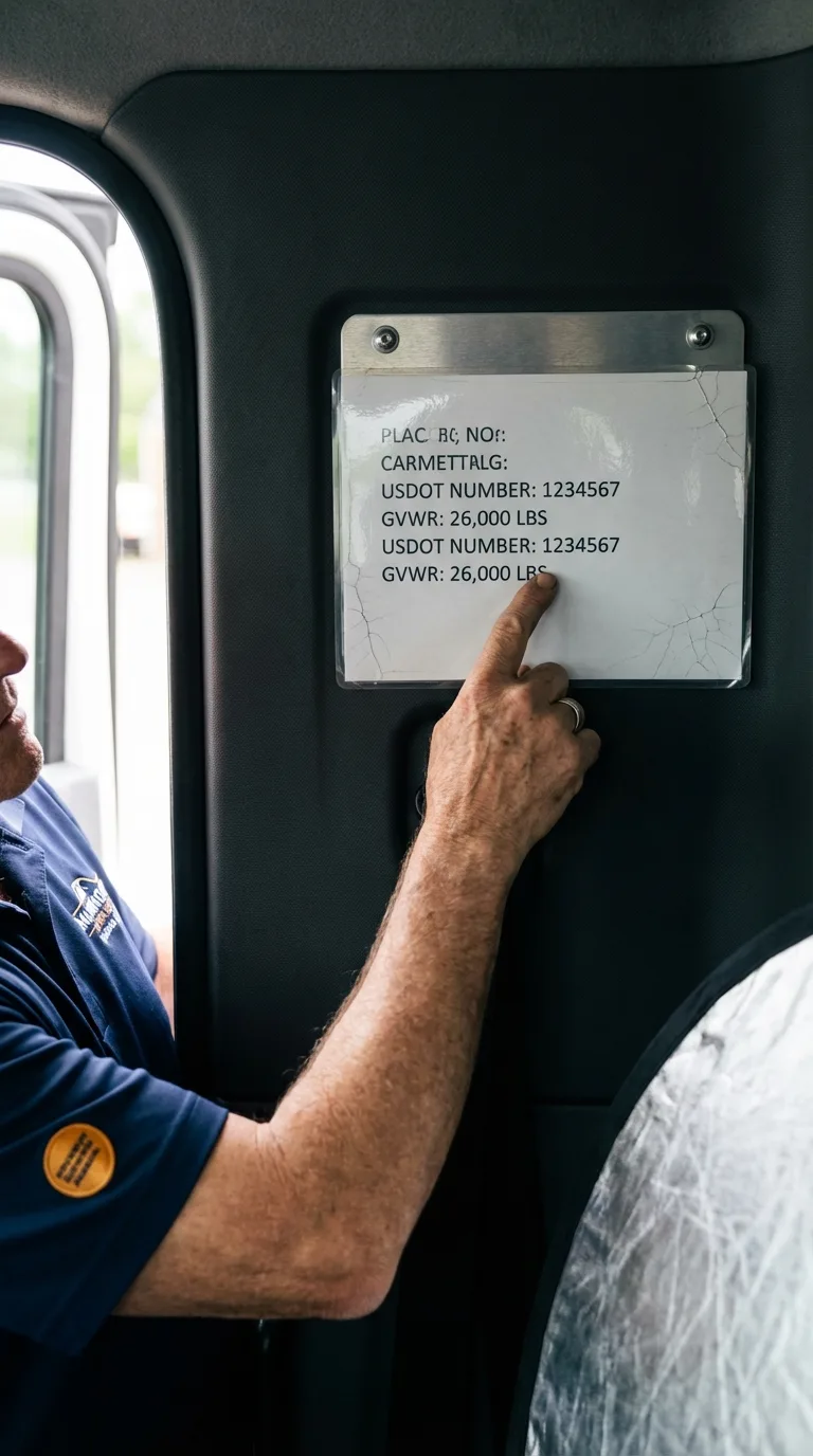 USDOT licensing placard verification in Woodstock
